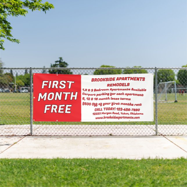 Banderoles Customize Detailed Apartments For Rent First Month (Insitu)