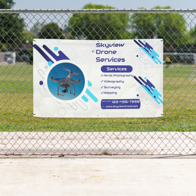Banderoles Customize Drone Services Business Promotional  (En situation)