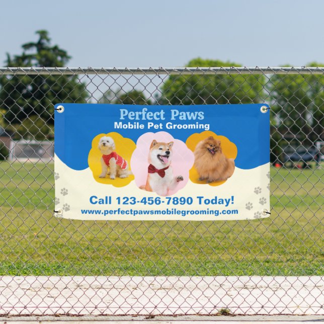 Banderoles Customize Mobile Pet Grooming Promotional Fence (Insitu)