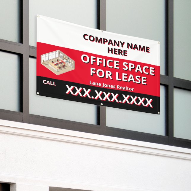 Banderoles Customize Retail Space For Lease Company Logo Buil (Bâtiment extérieur)