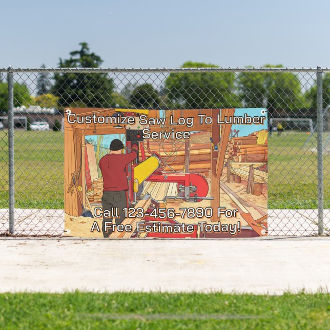 Banderoles Customize Saw Log To Lumber Service Sign Banner (Insitu)