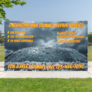 Banderoles Customize Vehicle Hail Damage Repair Business Larg