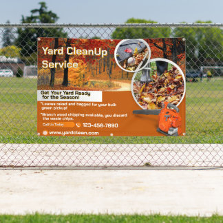Banderoles Customize Yard Leaf Clean Up Business Promotional