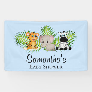 Banderoles Cute Boy Baby shower bleu Safari Jungle