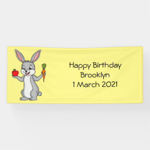 Banderoles Cute bunny rabbit with vegetables