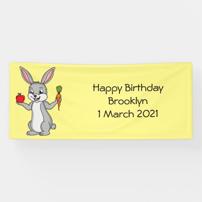 Banderoles Cute bunny rabbit with vegetables (Horizontal)