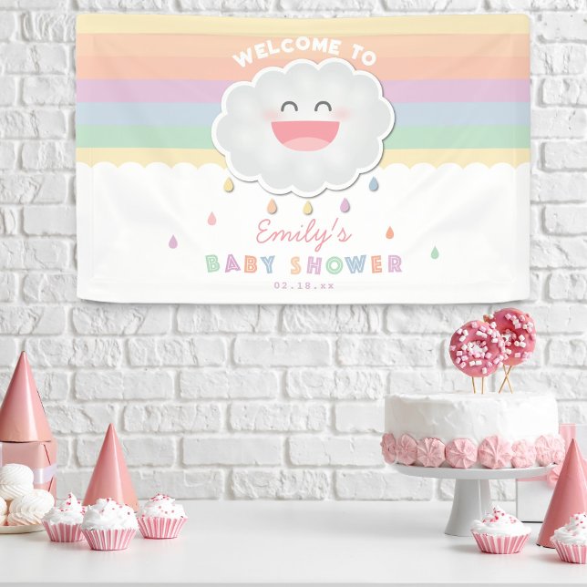 Banderoles Cute Cloud Raindrops Baby shower neutre pour les f (Créateur téléchargé)