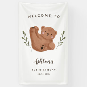 Banderoles Cute Cub Bear Boy Anniversaire Bienvenue