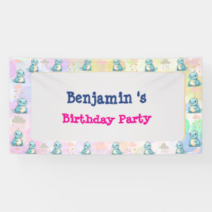 Banderoles Cute Dinosaur rugir garçon Bonne fête d'anniversai
