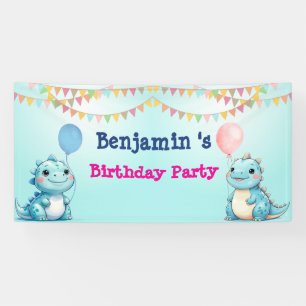 Banderoles Cute Dinosaur rugir garçon Bonne fête d'anniversai