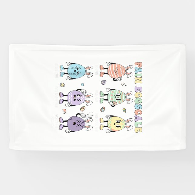 Banderoles Cute Eggs Pain Scale Nurse Triage ICU Assessment E (Horizontal)