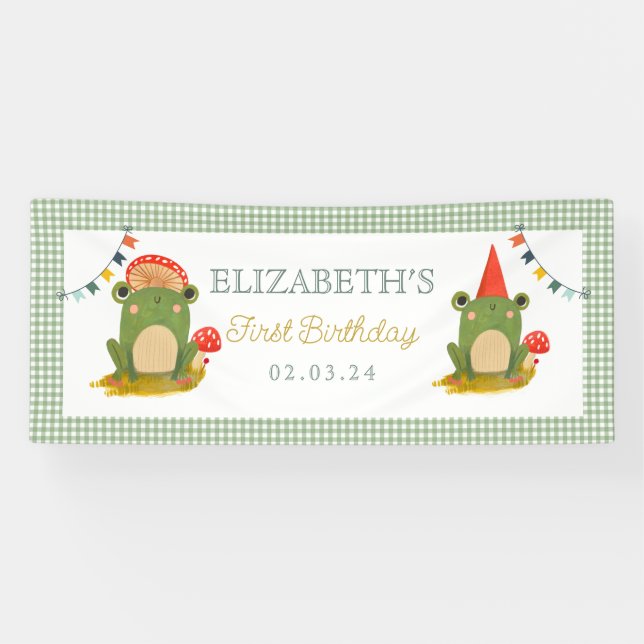 Banderoles Cute Frog casquette rouge (Horizontal)