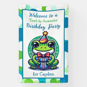 Banderoles Cute Frog Theme Boy's Birthday Party