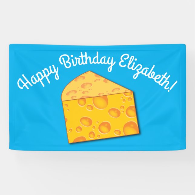 Banderoles Cute Fromage Wedge Enfants 1er anniversaire fête (Horizontal)