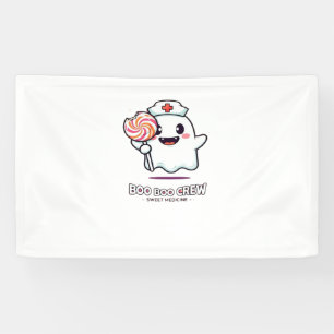 Banderoles Cute Ghost Nurse Boo Boo Crew Halloween classique