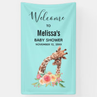 Cute Giraffe Aquarelle Maman & Babe Baby shower