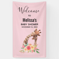 Cute Giraffe Aquarelle Maman & Babe Baby shower