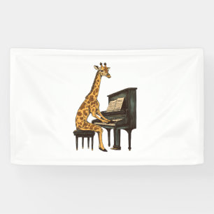 Banderoles Cute Giraffe Jouer Piano Giraffes Musicien Musique