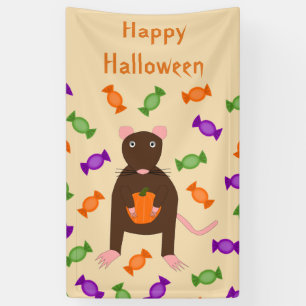 Banderoles Cute Halloween Rat et Citrouille Custom