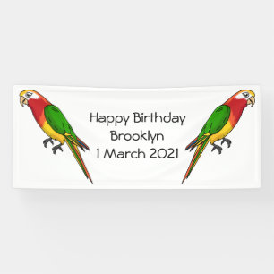 Banderoles Cute happy parrot