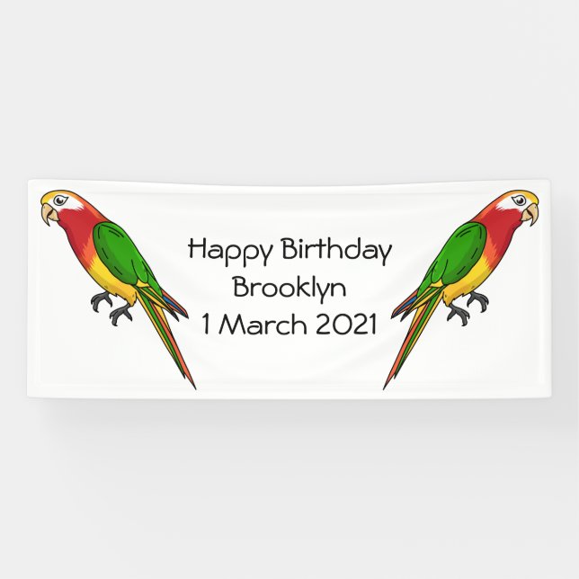 Banderoles Cute happy parrot (Horizontal)