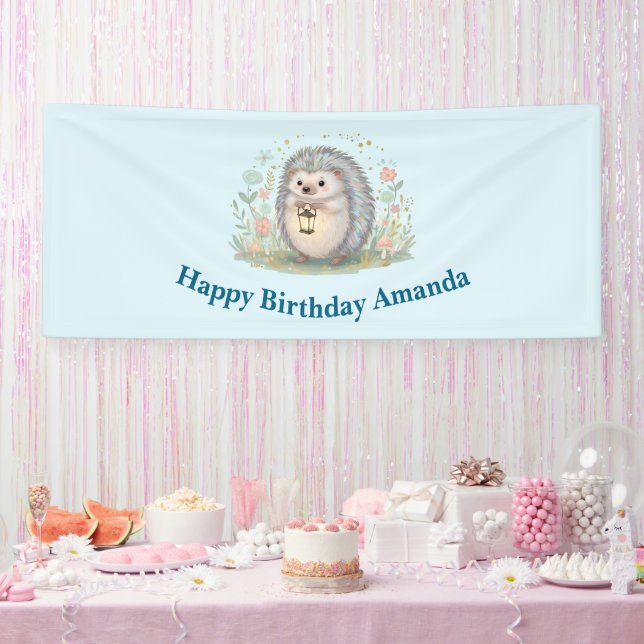 Banderoles Cute Hedgehog avec Lantern Anniversaire (Fête)