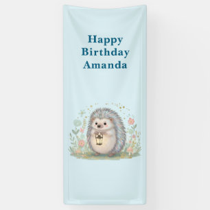 Banderoles Cute Hérisson avec Lantern Anniversaire