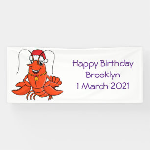 Banderoles Cute joyeux homard portant le dessin du casquette