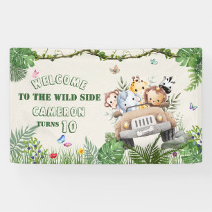 Banderoles Cute Kawaii Safari Wild Jungle Animaux Anniversair