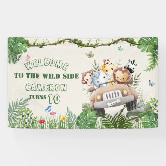 Banderoles Cute Kawaii Safari Wild Jungle Animaux Anniversair