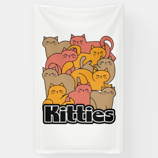 Banderoles Cute Kitties Design - Cat Art adorable (Vertical)