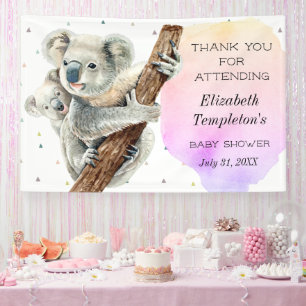 Banderoles Cute Koala Bear C'est un Baby shower rose fille