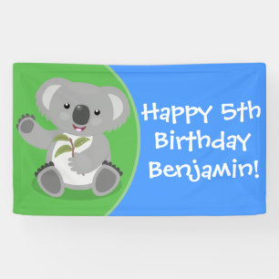 Banderoles Cute koala personnalisation de dessin animé annive
