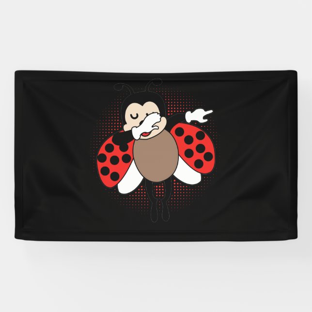 Banderoles Cute Ladybug Dabbing (Horizontal)