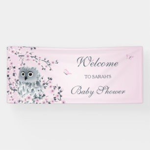 Banderoles Cute Owl rose cerisier fleurs Baby shower personna