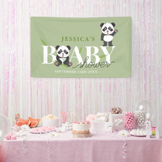 Banderoles Cute Panda Bear Kawaii Gender Neutral Baby Shower (Fête)