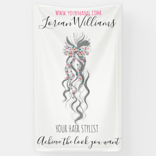 Banderoles Cute Pastel Bride Wavy Coiffeuse Salon de coiffure