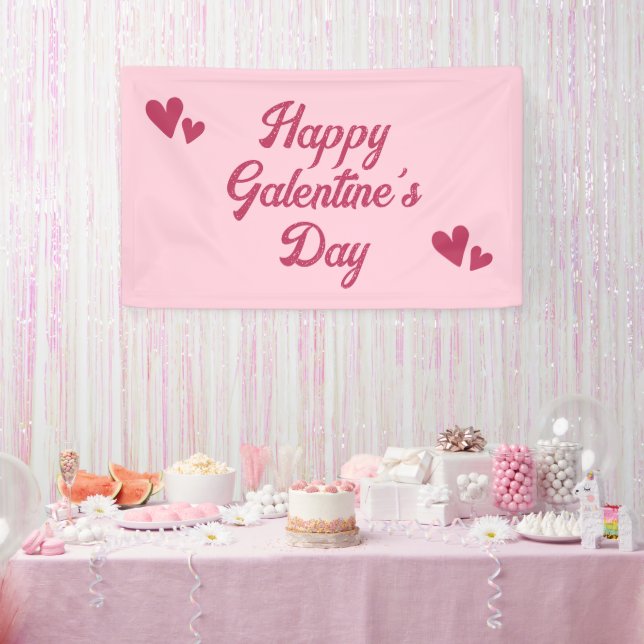 Banderoles Cute Pink Happy Galentines Day Party (Fête)