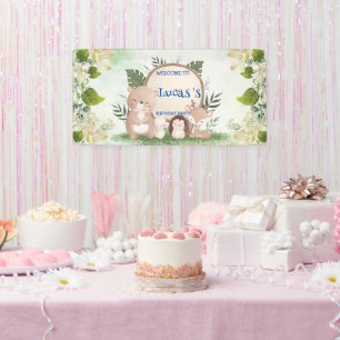 Banderoles Cute porcupine Ours anniversaire jungle fête d'ann