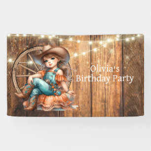 Banderoles Cute Western Cowgirl fête d'anniversaire