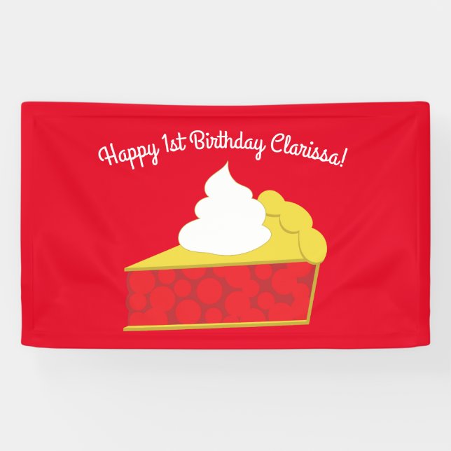 Banderoles Cutie Pie Cherry fête d'anniversaire (Horizontal)