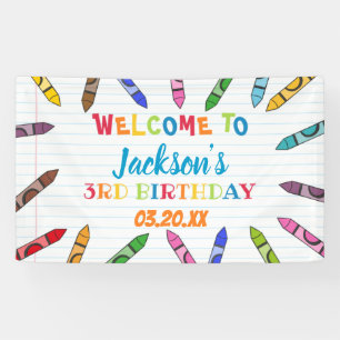 Banderoles Cuties Crayon Art Paper Colorful Party Anniversair