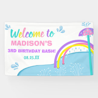 Banderoles Cuties Plouf Bassin à Eau Splash Fille Anniversair