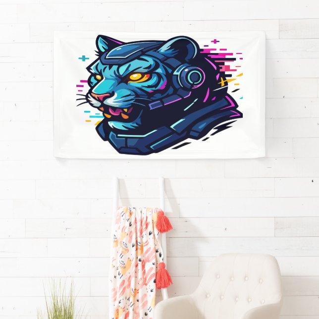 Banderoles Cyber Animaux - Créatures futuristes du Digita (En situation)