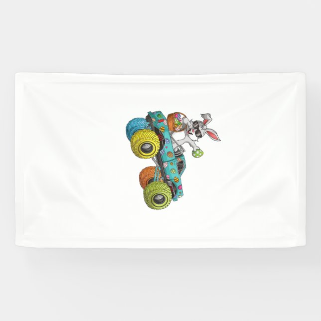 Banderoles Dabbing Bunny Happy Easter Monster Truck Lovers Ki (Horizontal)