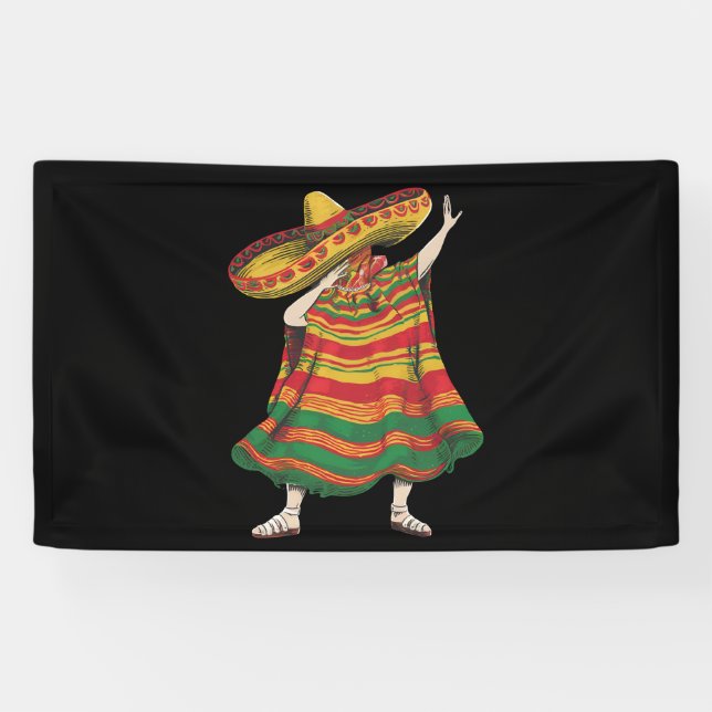 Banderoles Dabbing Mexican Poncho Cinco De Mayo Fiesta Party (Horizontal)