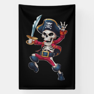 Banderoles Dabbing Skeleton Pirate Halloween Jolly roger pour