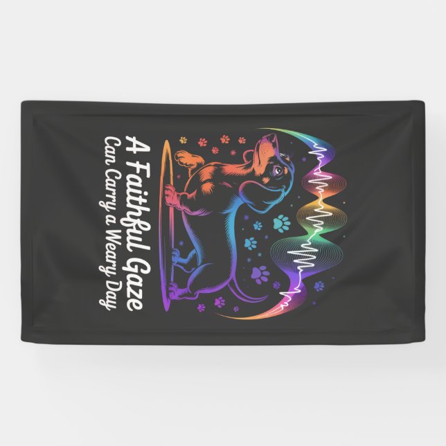 Banderoles Dachshund A Faithful Gaze Can Carry A Weary Day (Horizontal)