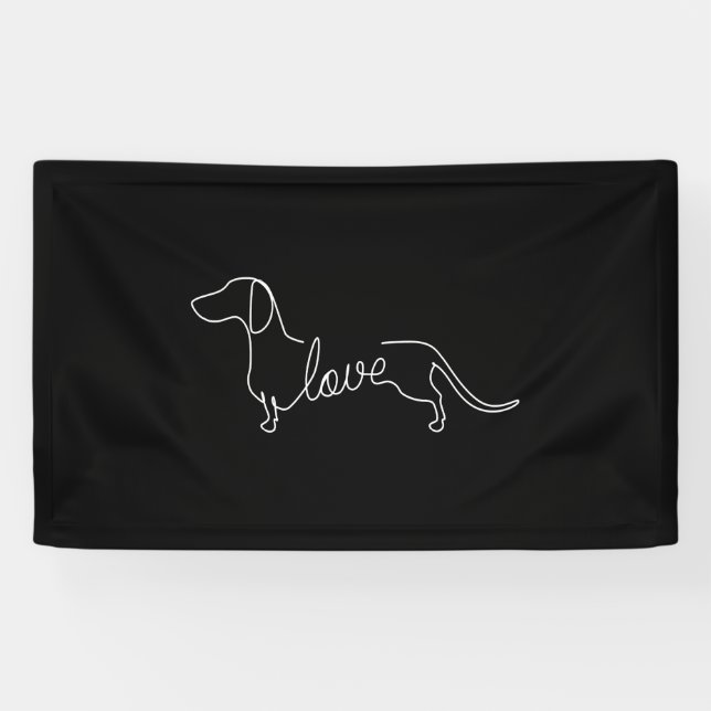 Banderoles Dachshund Chiweenie Wiener Chien Log Sketch (Horizontal)