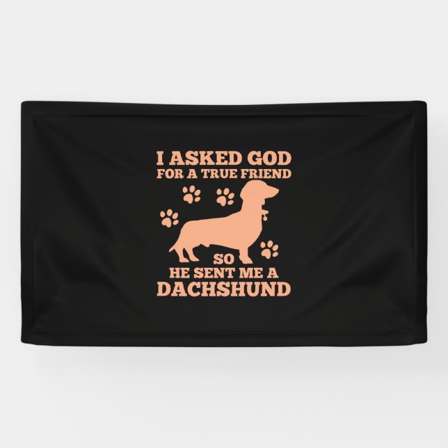 Banderoles Dachshund Est Mon Vrai Ami (Horizontal)